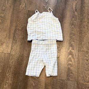 Girls Gingham Blue and White Bottoms Set